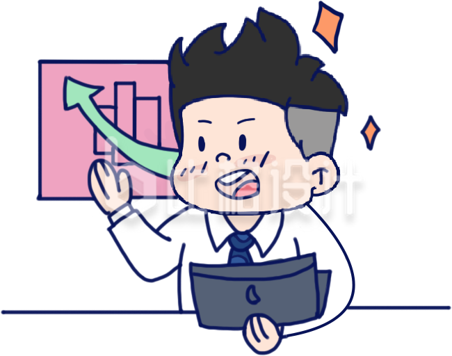 小男孩职场数据分析手绘