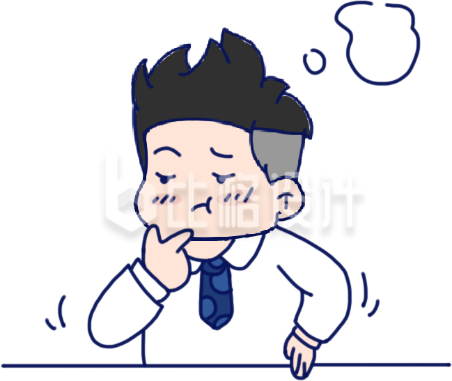 小男孩工作职场手绘