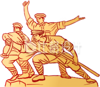黄色军人雕塑
