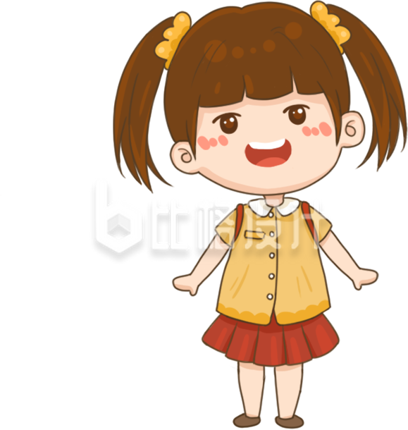 背书包的乖巧小女孩