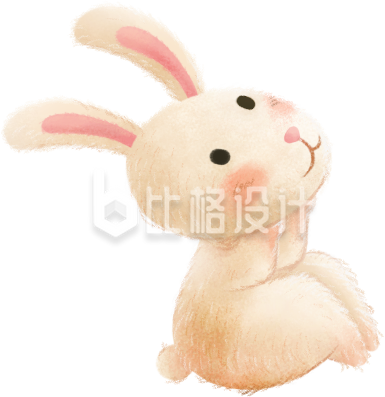 手绘中秋节玉兔兔子