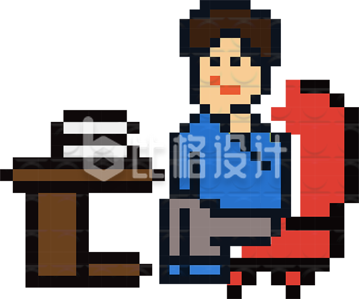 在办公的男孩