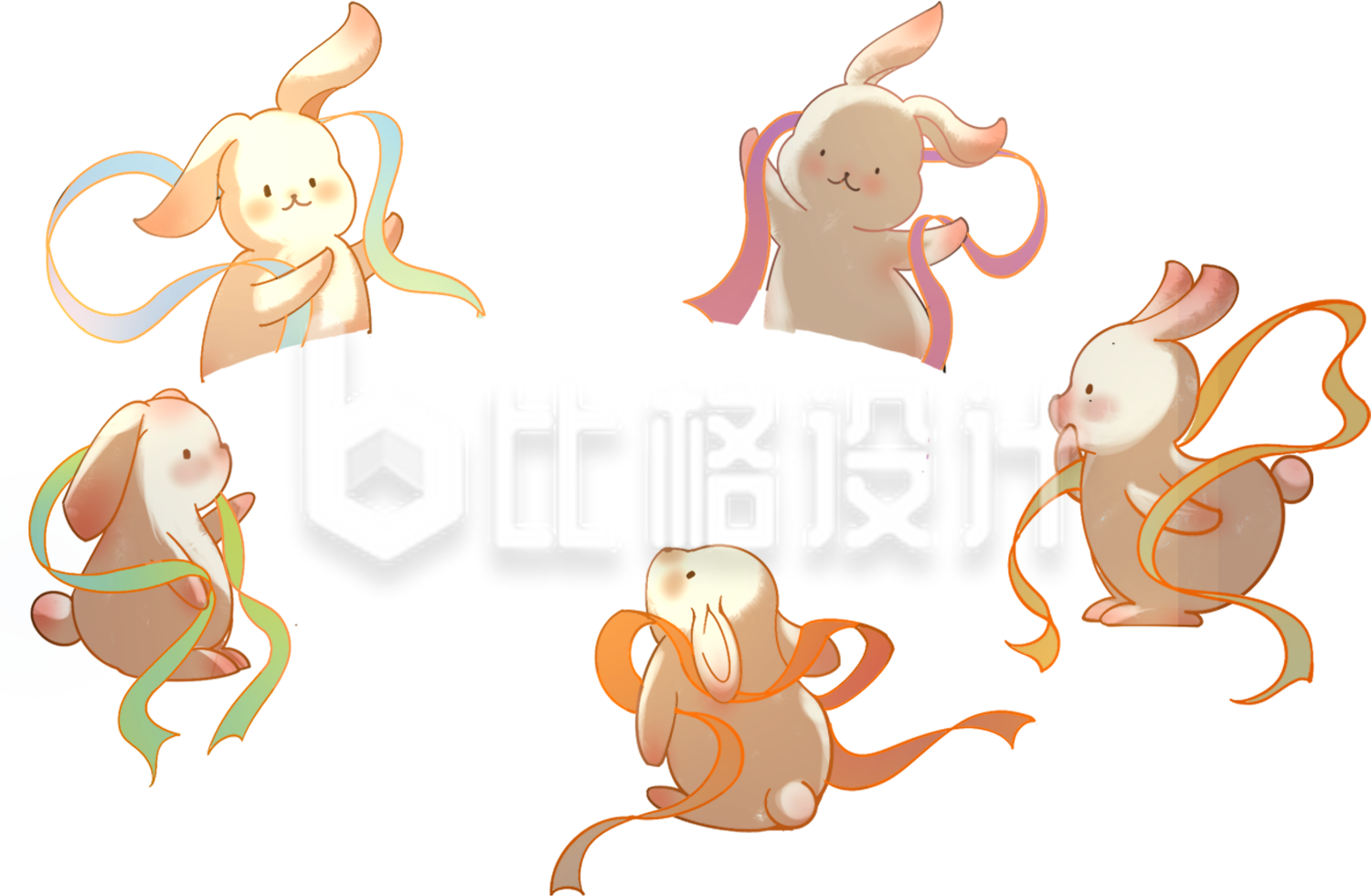 中秋节兔子手绘