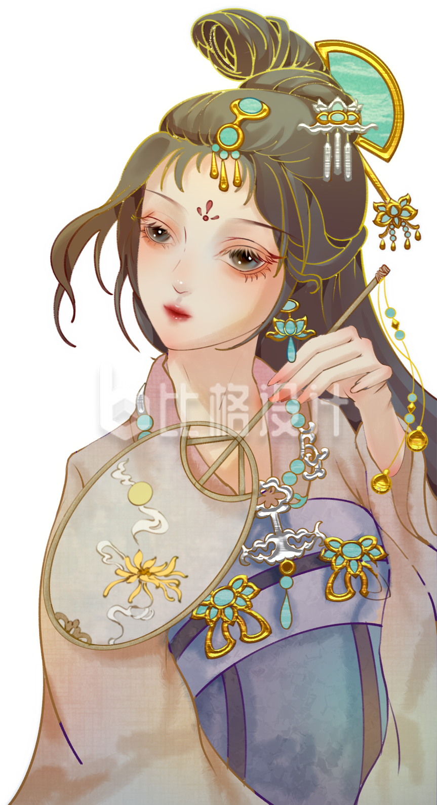 中秋节嫦娥美少女手绘
