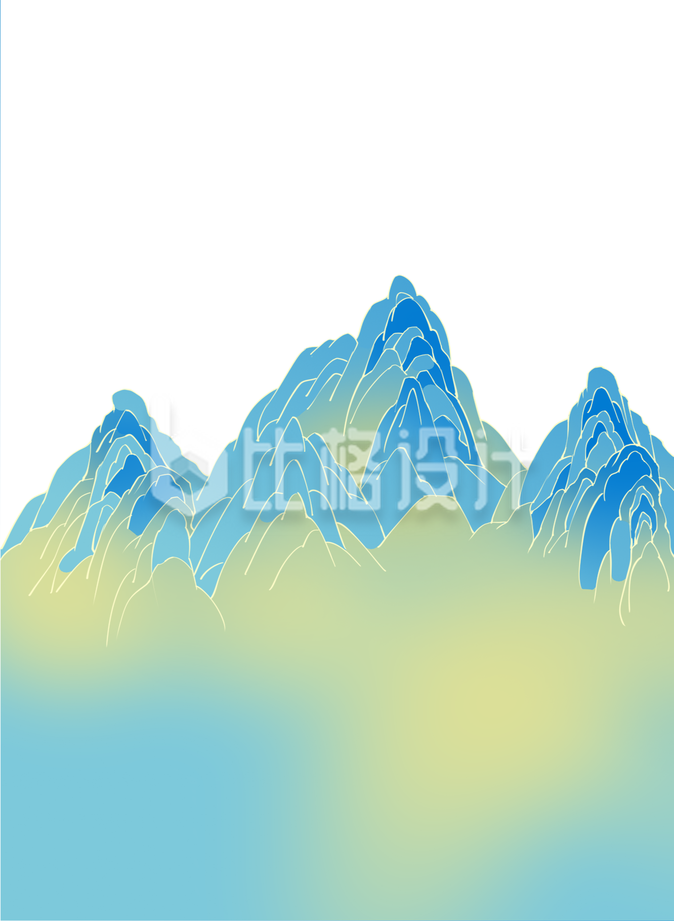 国潮风手绘山峰