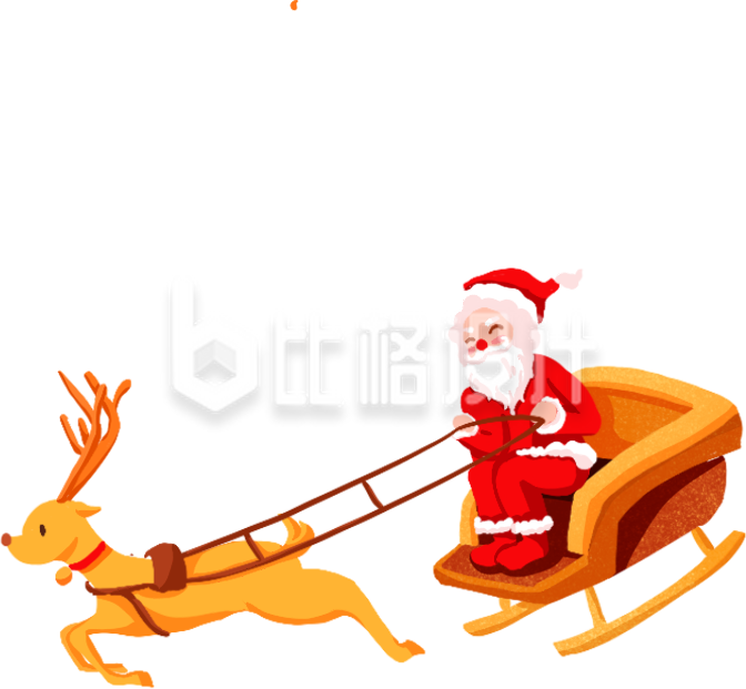 黄色圣诞老人驯鹿