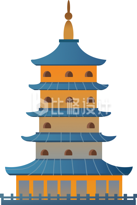 蓝色建筑塔