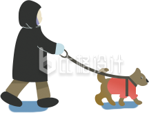 绿色遛狗