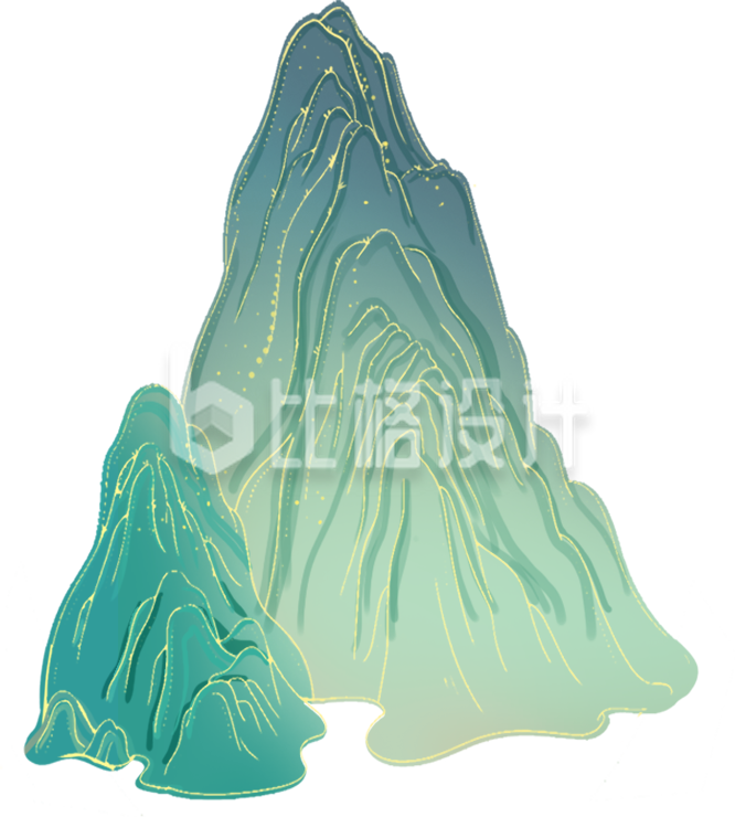 绿色山脉山峰