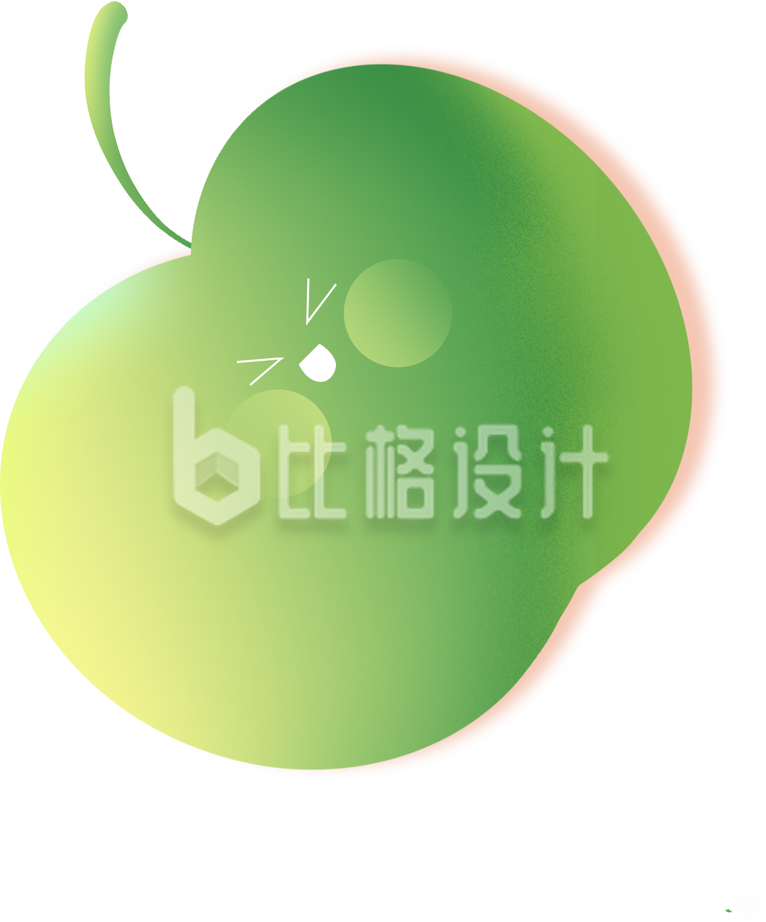绿色可爱苹果