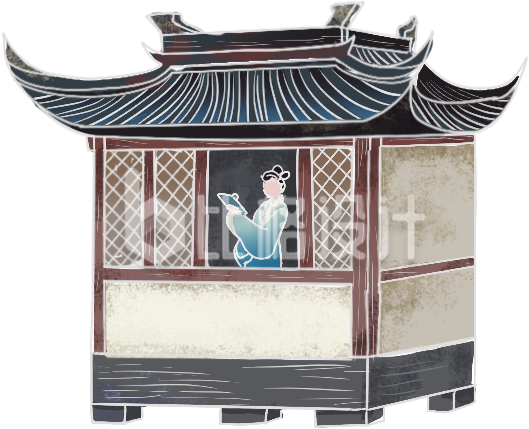 黑色传统建筑房屋