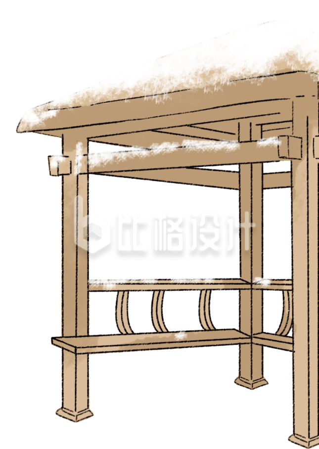 黄色传统亭子