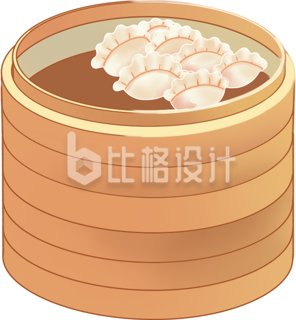黄色饺子手绘