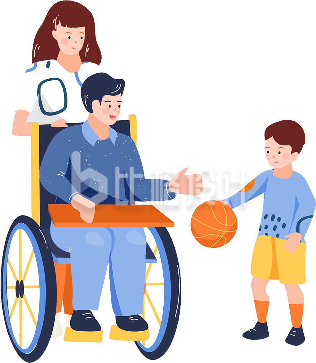 手绘残疾人