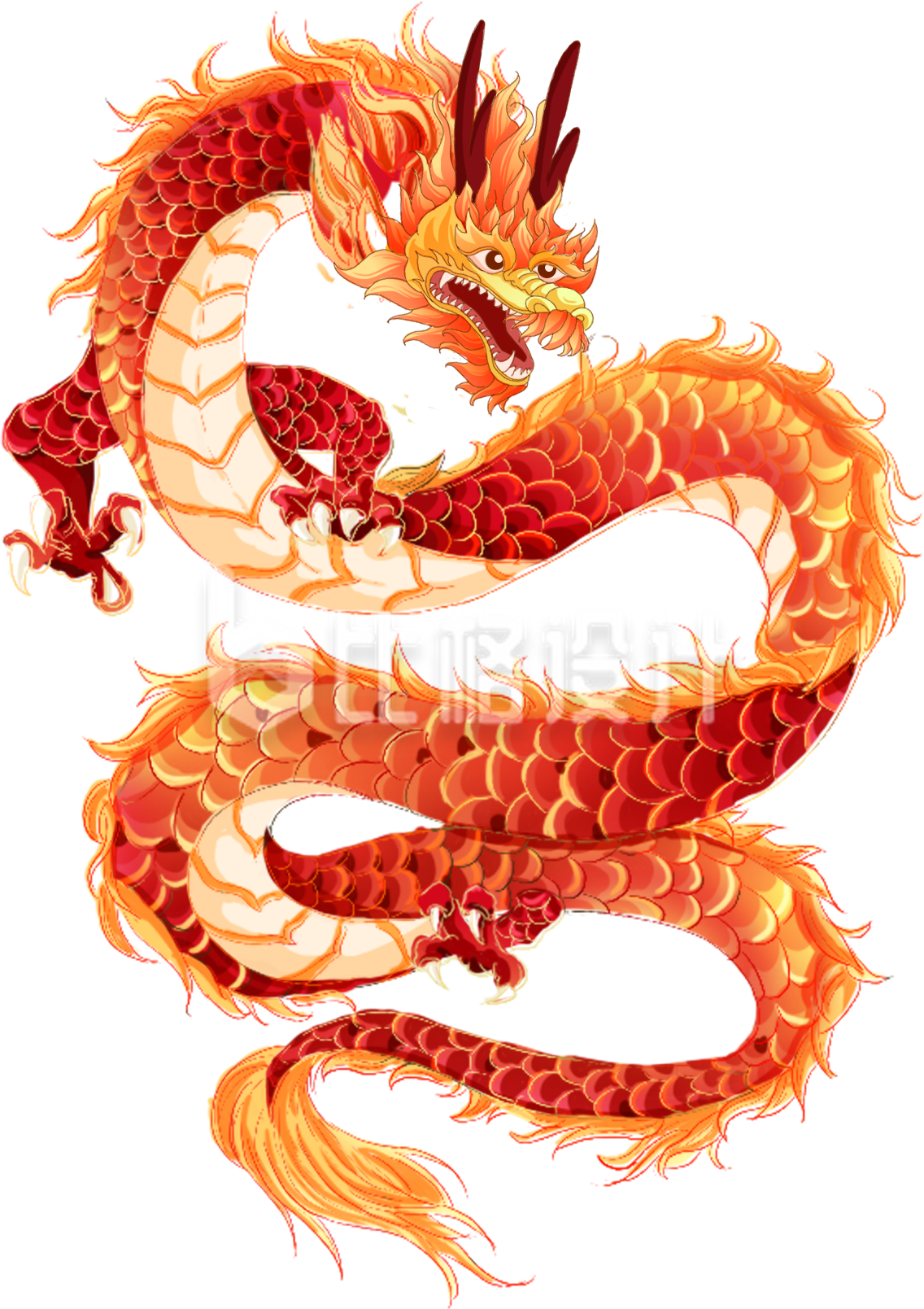 黄色龙手绘