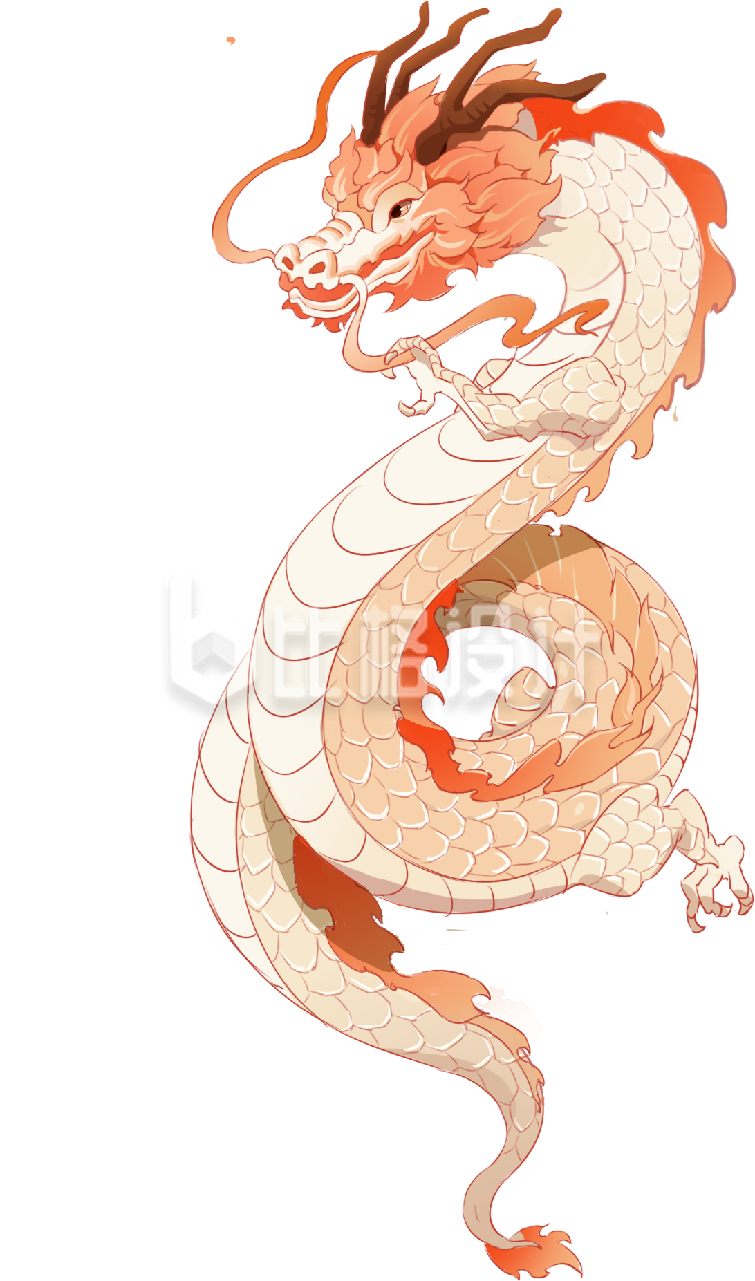 黄色手绘龙