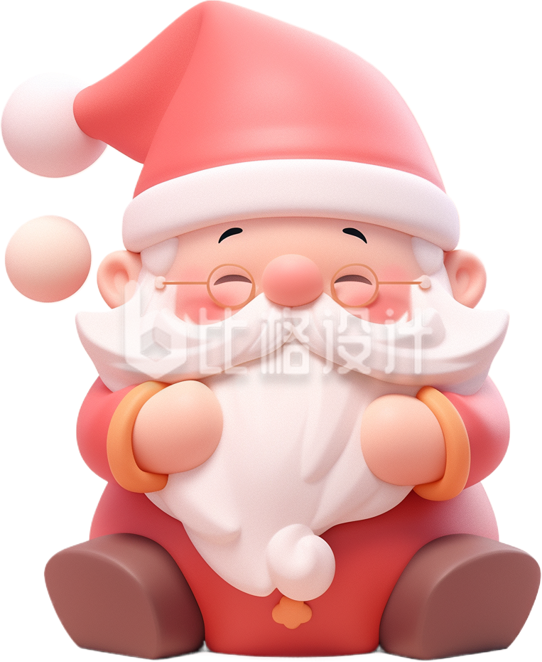 红色3D立体圣诞老人手绘 红色3D立体圣诞老人手绘