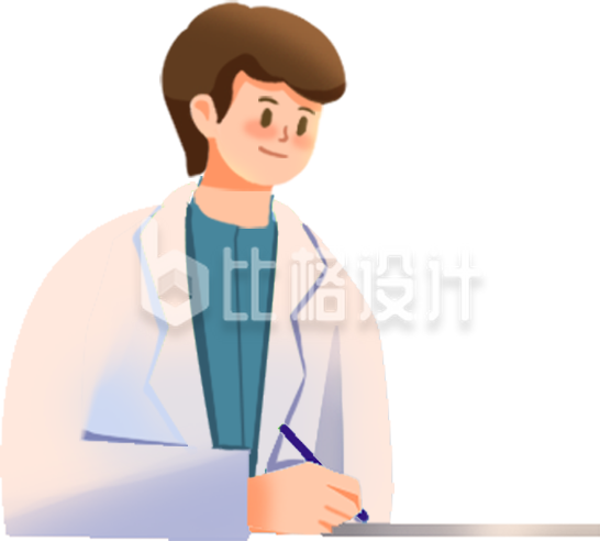 白色手绘男生医生健康医疗
