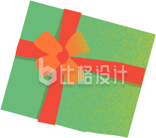 绿色手绘礼盒生日节日礼物活动福利