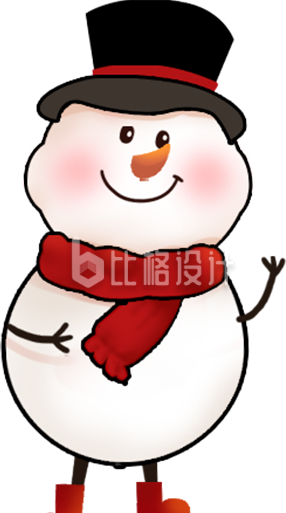 红色可爱雪人冬季冬至日签