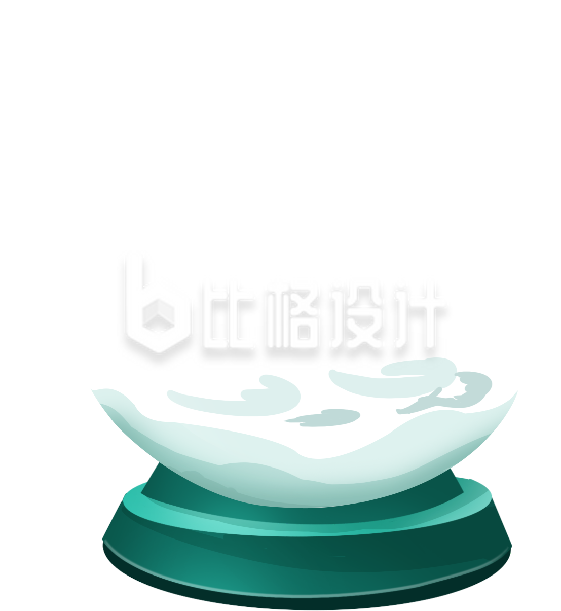 绿色冬季圣诞节水晶雪球
