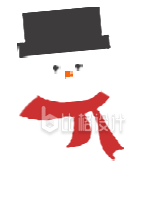 白色可爱雪人冬季冬至宣传
