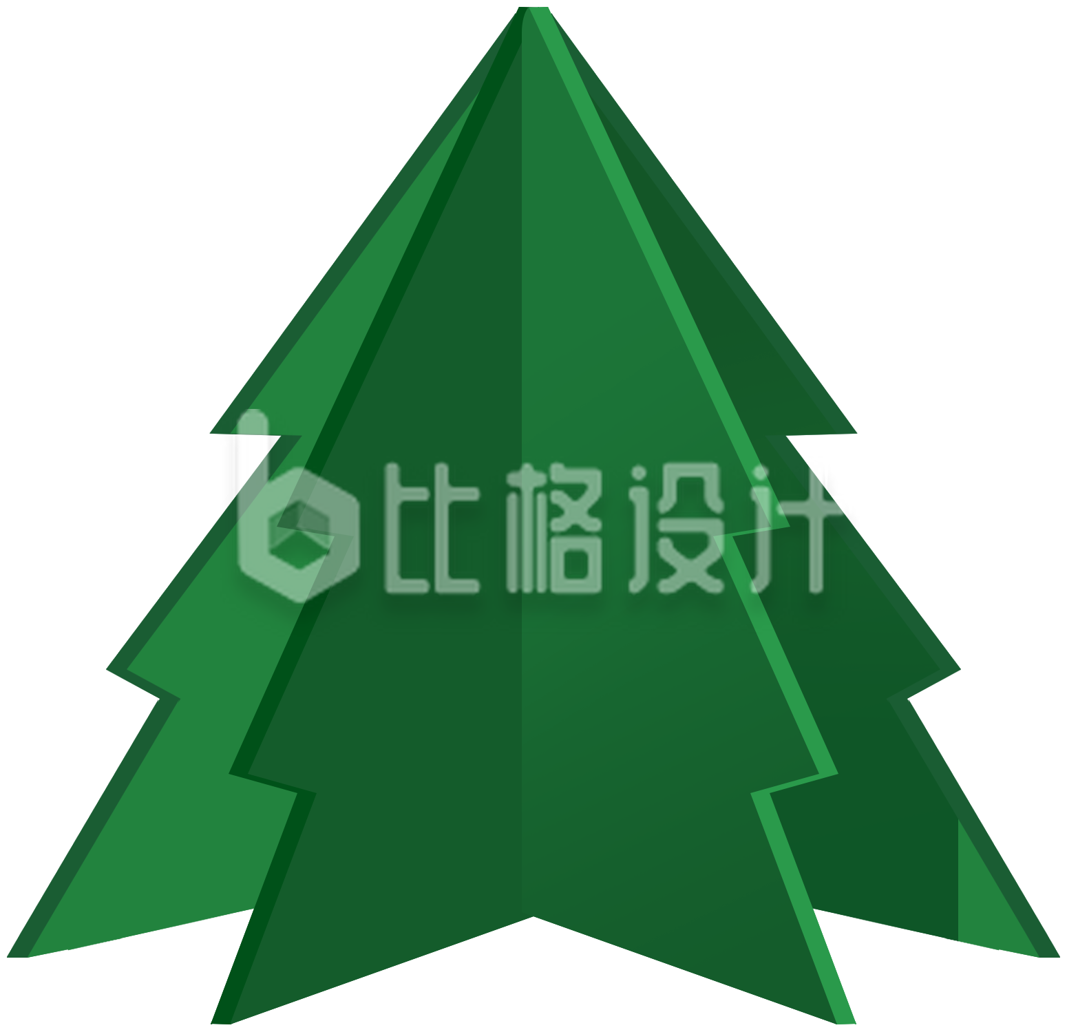 绿色圣诞节圣诞树节日装饰插画
