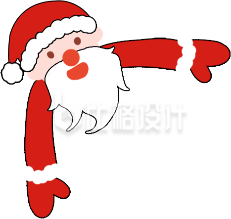 红色可爱圣诞老人圣诞节宣传表情包