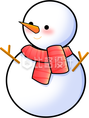 白色可爱雪人冬季冬至宣传