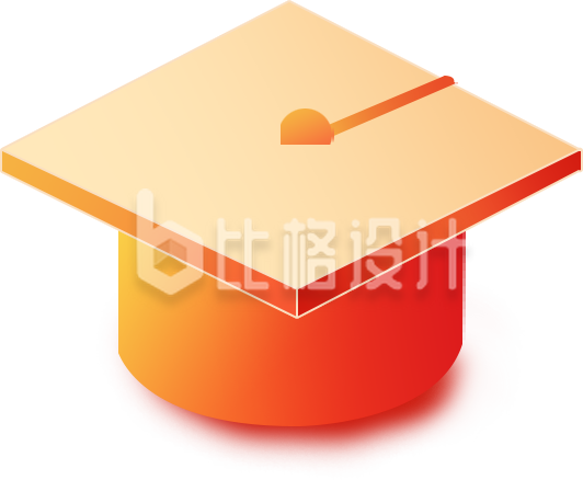 黄色手绘学士帽毕业季大学生学历