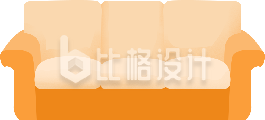 黄色沙发家具家装插画