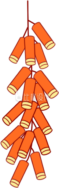 红色喜庆鞭炮手绘
