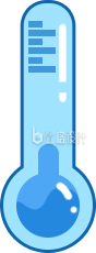 蓝色温度计插画医疗健康降温预警 蓝色温度计插画医疗健康降温预警