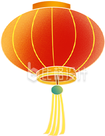 橙色喜庆灯笼插画元宵节春节