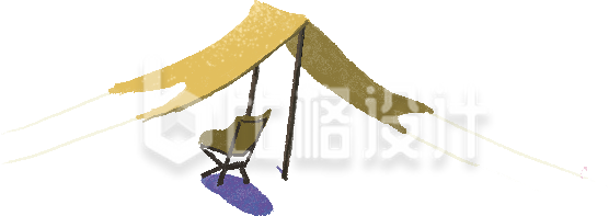 黄色帐篷插画旅游露营户外
