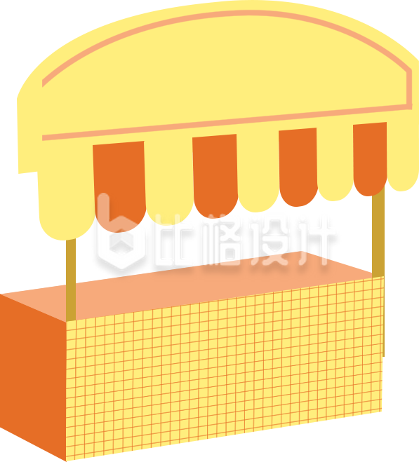 黄色可爱小推车夜市集市活动宣传