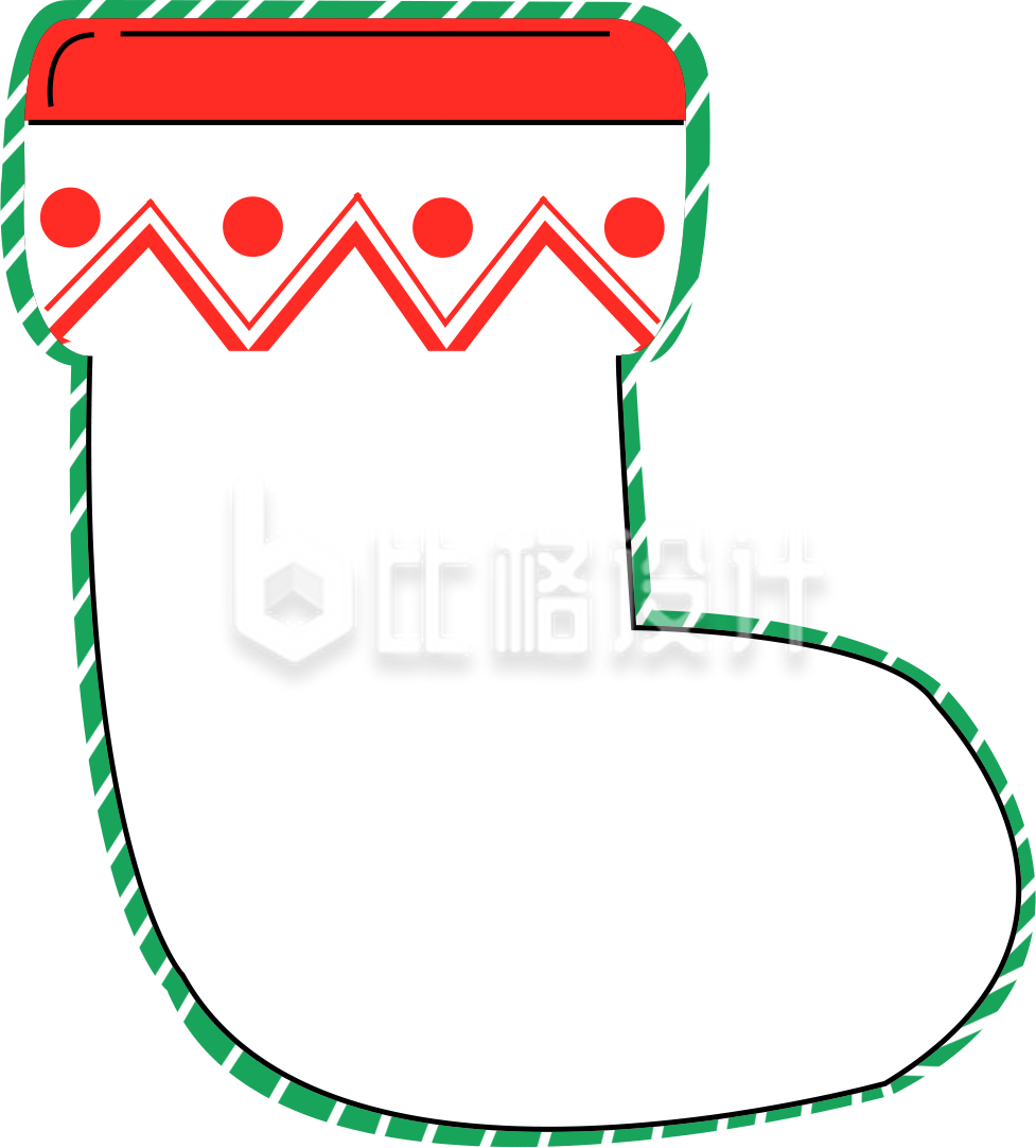 红色喜庆可爱袜子插画圣诞节冬季保暖