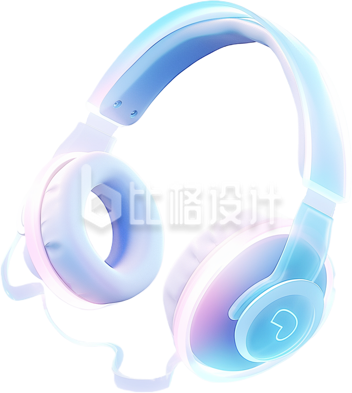 蓝色科技风3D立体头戴式耳机科技电商促销