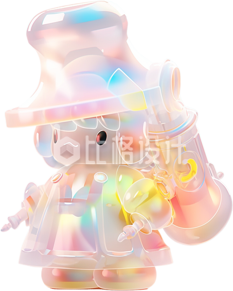 黄色可爱3D少女插画盲盒活动宣传 黄色可爱3D少女插画盲盒活动宣传