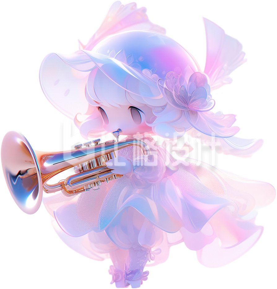 紫色3D立体少女手绘盲盒活动宣传儿童 紫色3D立体少女手绘盲盒活动宣传儿童