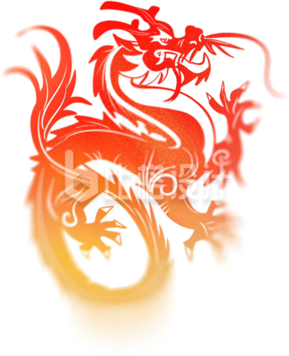 橙色渐变风喜庆龙年插画新年元旦节