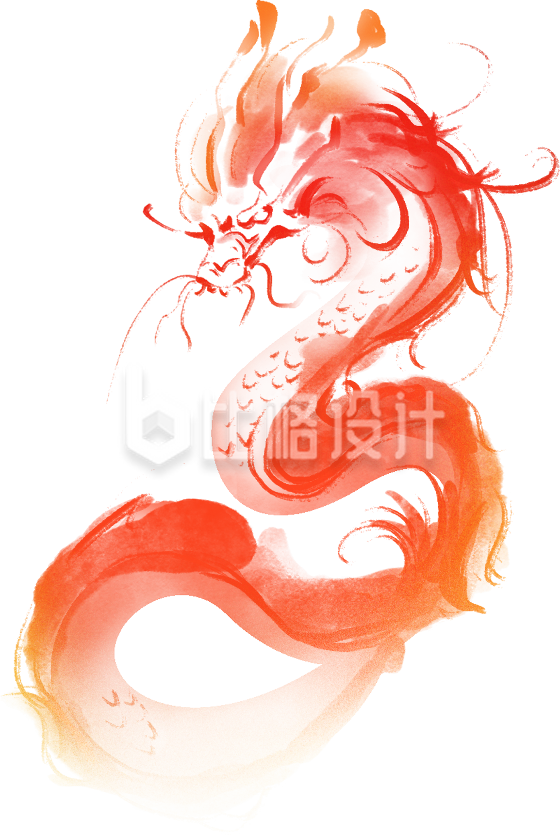 红色喜庆手绘生肖龙春节新年元宵节
