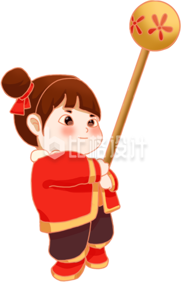 红色可爱喜庆女孩春节新年 红色可爱喜庆女孩春节新年