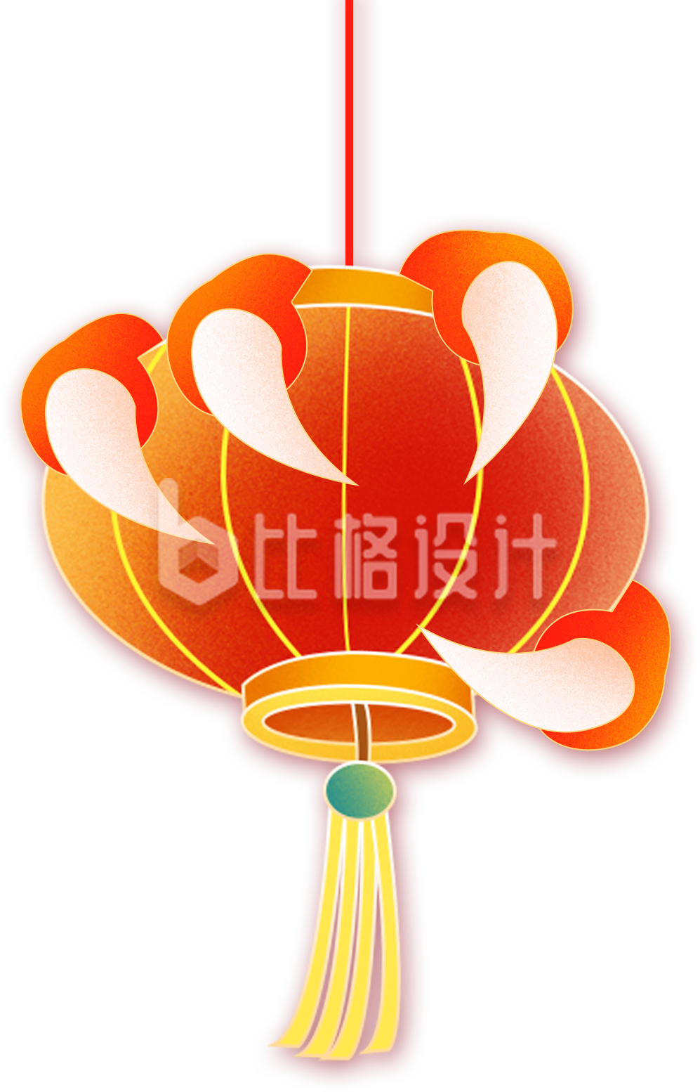 橙色喜庆手绘灯笼元旦春节