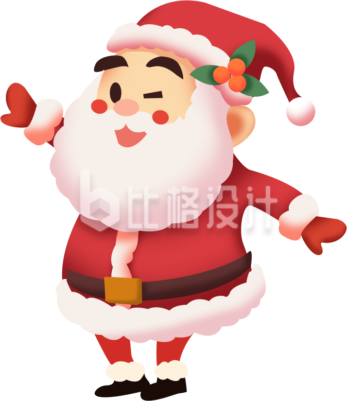 红色可爱圣诞老人圣诞节宣传表情包