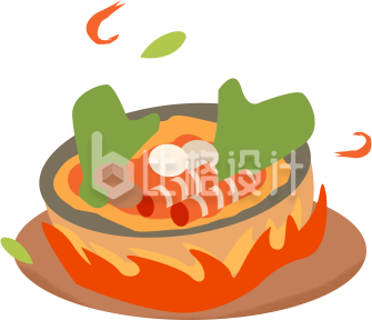 黄色可爱火锅美食插画开业活动宣传