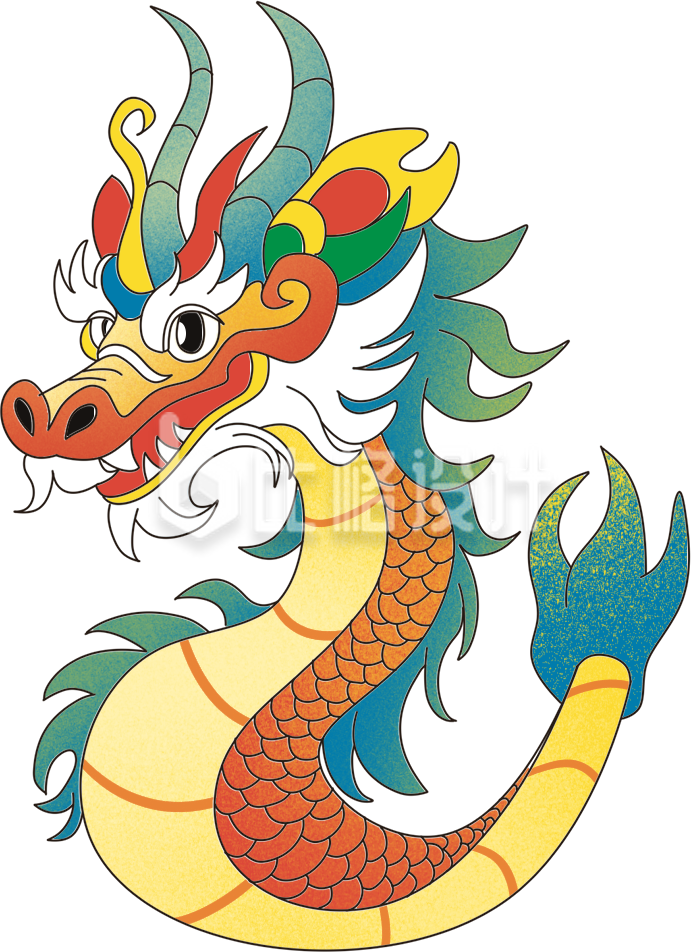 黄色可爱生肖龙插画春节新年 黄色可爱生肖龙插画春节新年