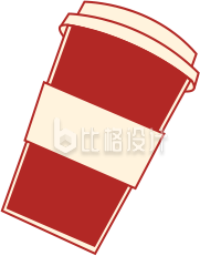红色奶茶杯子手绘商品促销 红色奶茶杯子手绘商品促销