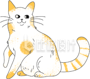 黄色可爱宠物猫咪手绘