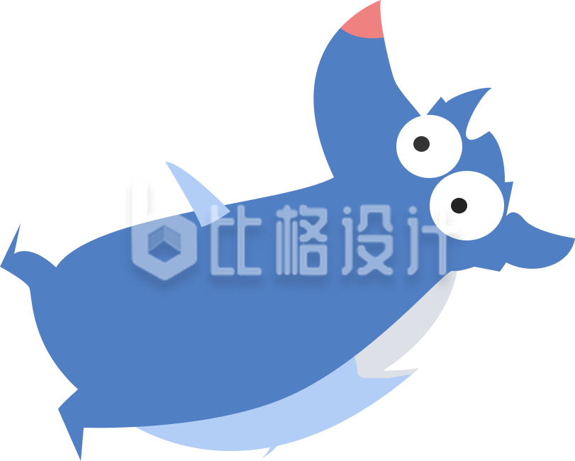 蓝色可爱动物狼插画表情包